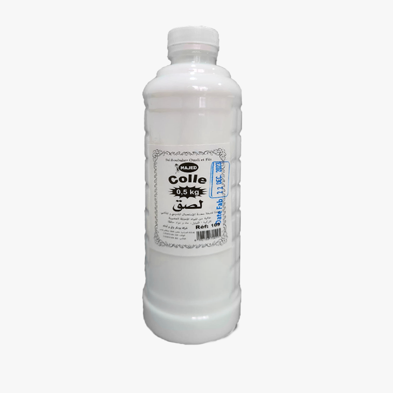 Bouteille de 0.5kg colle blanche majed ouali fourniture bureautique tunisie